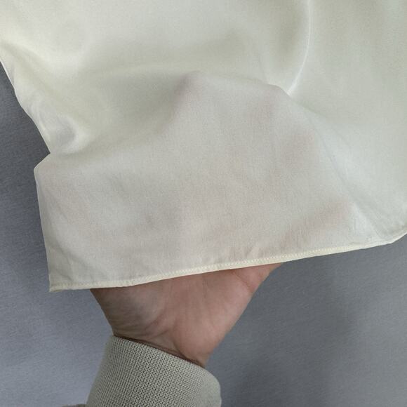 Theory Womens Top P / Small Cream 100% Silk Malkara Drawstring Modern Georgette - Picture 8 of 15